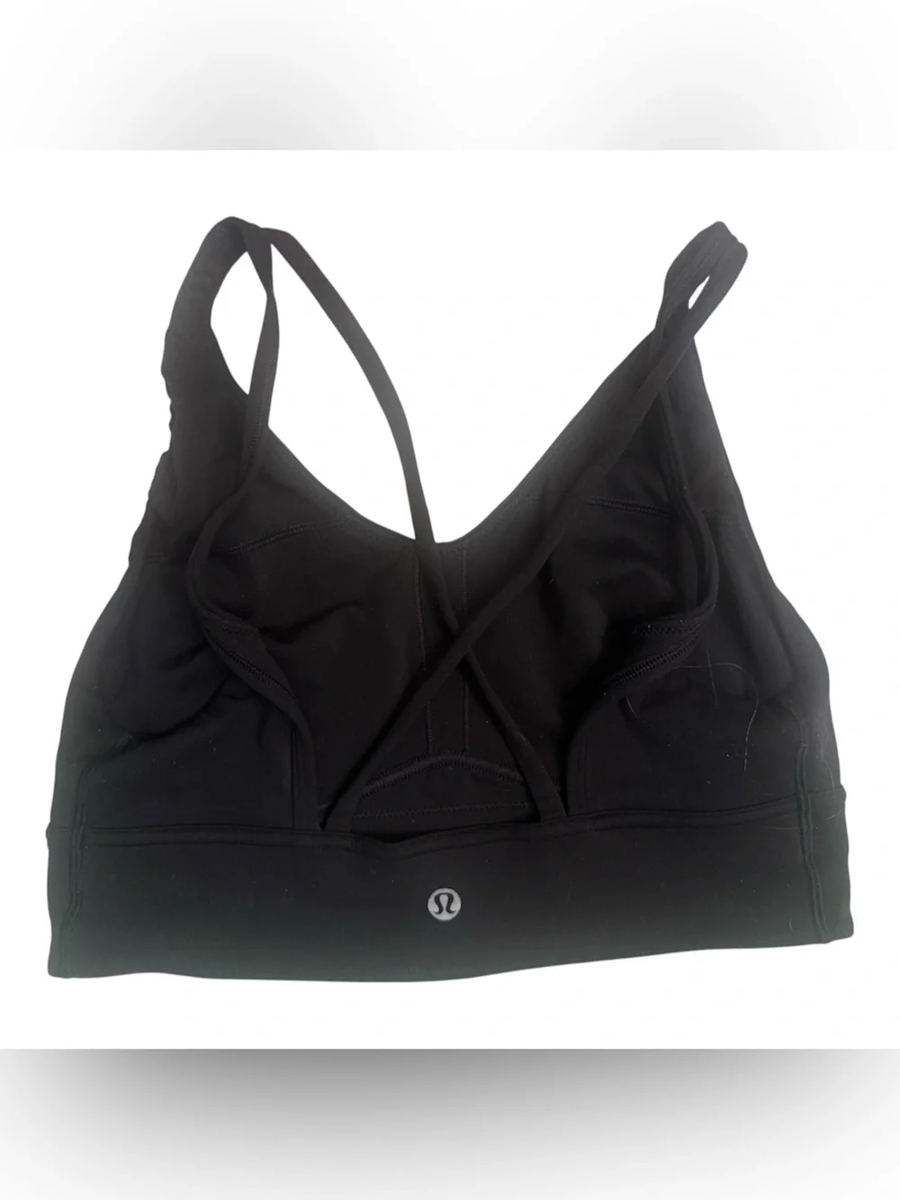 LULULEMON LW2CS0S BLACK STRAPPY ALIGNMENT LONGLINE BRA SIZE 6